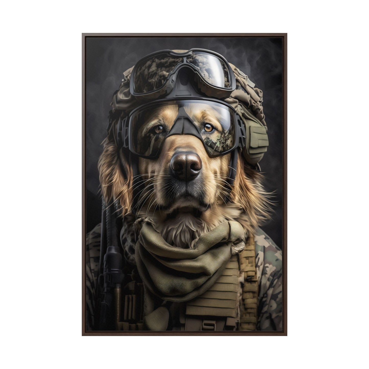 Salomon | A Tribute to the Bravery and Loyalty of a Golden Retriever | Wrapped Canvas with Premium Floating Frame