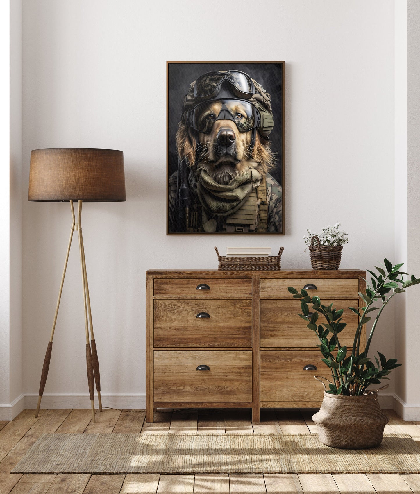 Salomon | A Tribute to the Bravery and Loyalty of a Golden Retriever | Wrapped Canvas with Premium Floating Frame