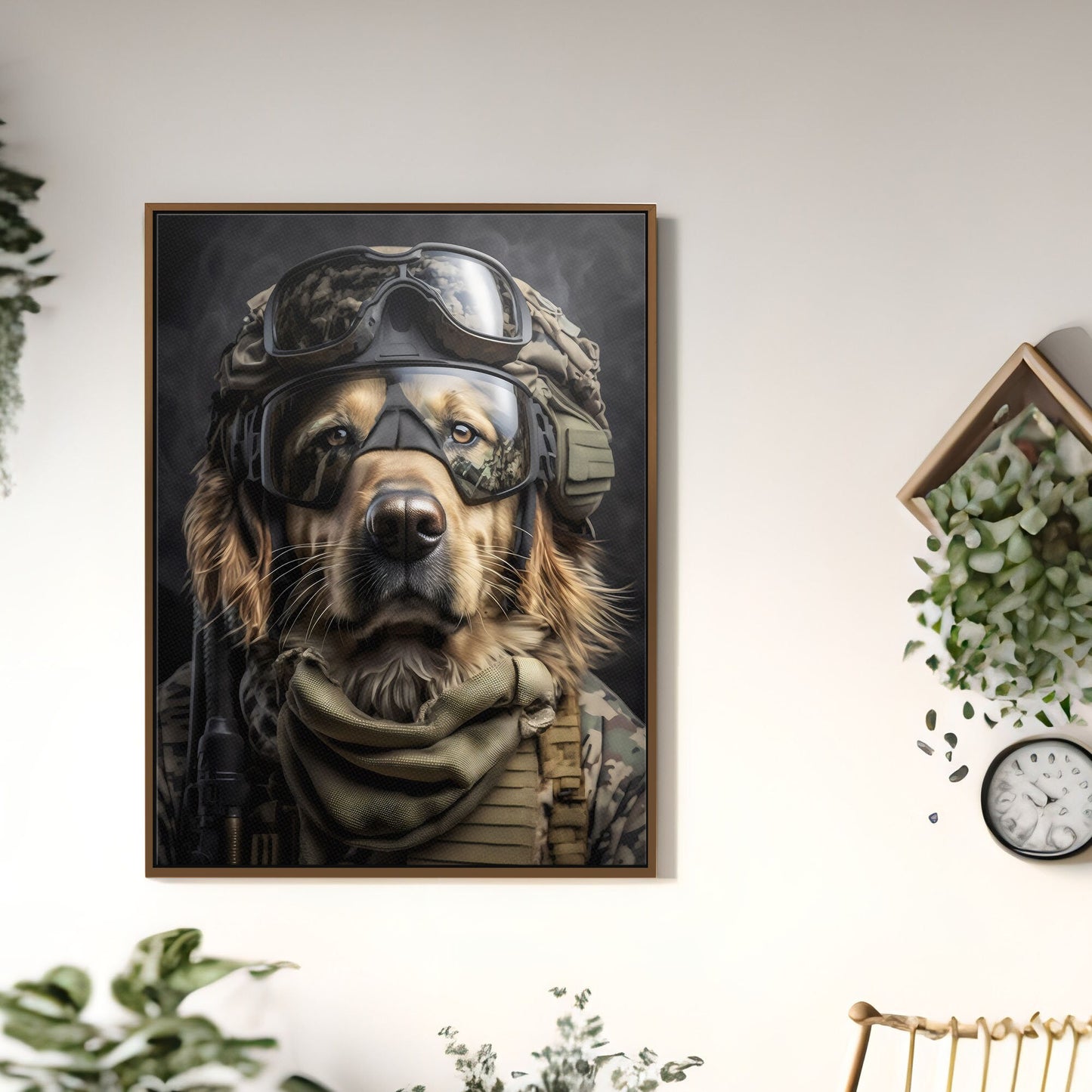 Salomon | A Tribute to the Bravery and Loyalty of a Golden Retriever | Wrapped Canvas with Premium Floating Frame