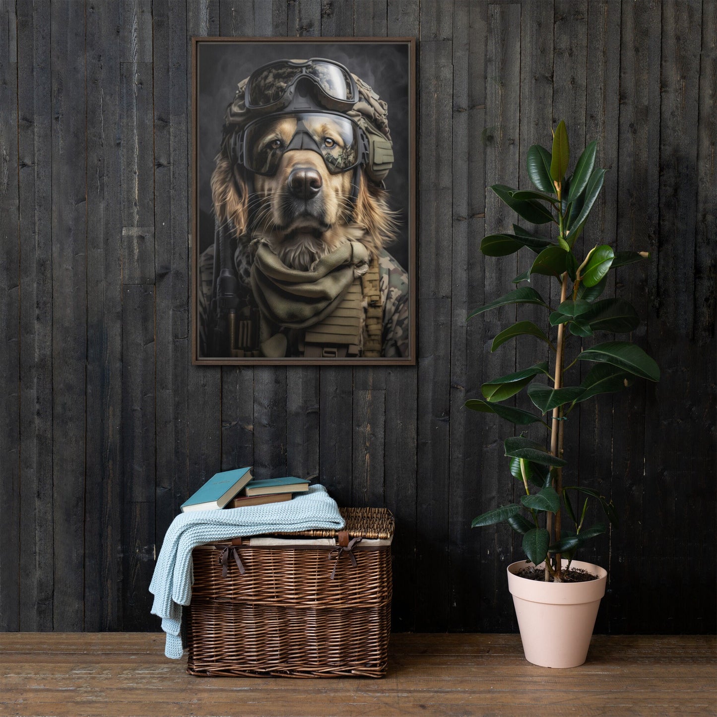Salomon | A Tribute to the Bravery and Loyalty of a Golden Retriever | Wrapped Canvas with Premium Floating Frame