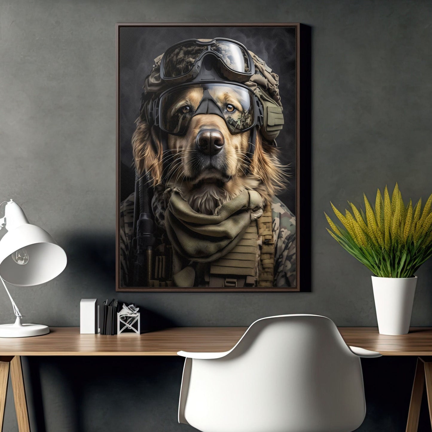 Salomon | A Tribute to the Bravery and Loyalty of a Golden Retriever | Wrapped Canvas with Premium Floating Frame