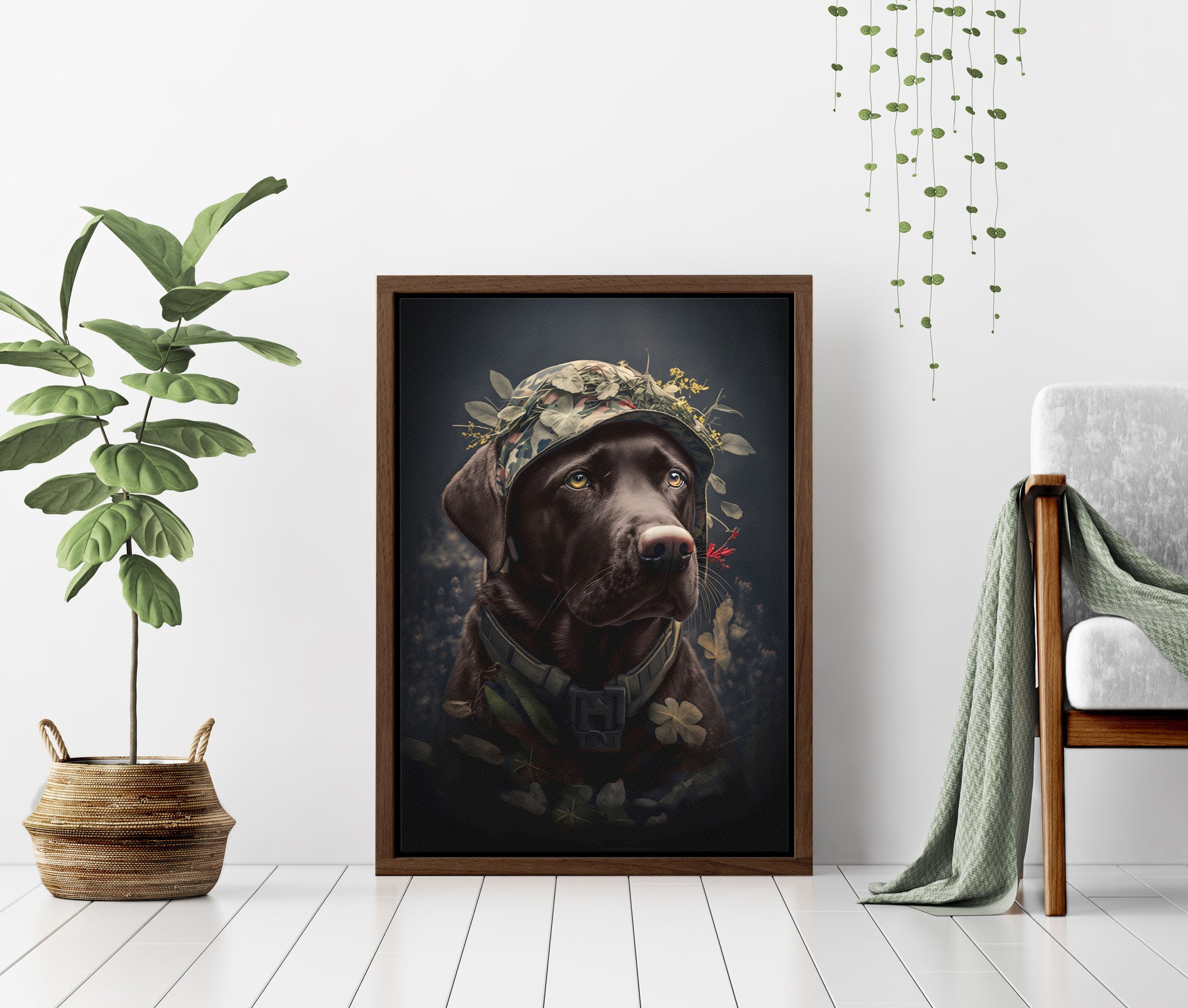 Chocolate Lab Original Painting on 16x20 Canvas – Audra Style