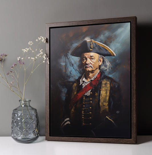 Bill Murray Pirate Ship Captain - Fine Art Giclée - Premium Floating Frame Canvas Print