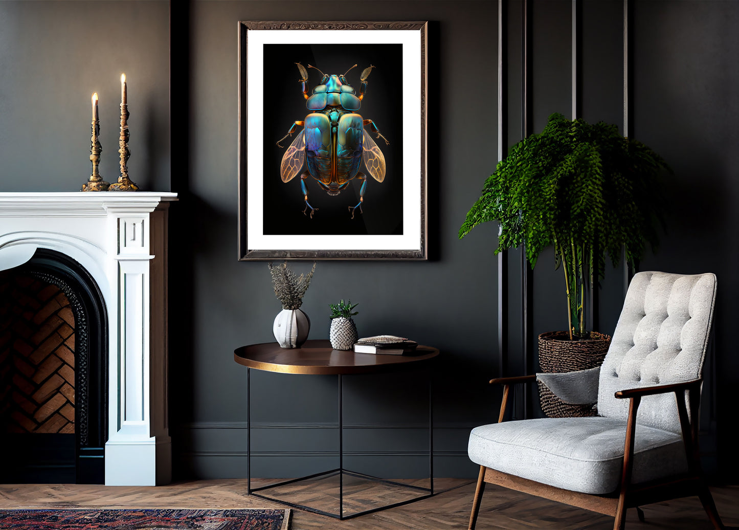 Turquoise Beetle Fine Art Photography Print - High-Resolution Macro Photography - Iridescent Beetle - Nature Wall Art
