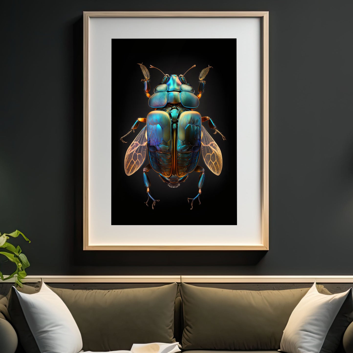 Turquoise Beetle Fine Art Photography Print - High-Resolution Macro Photography - Iridescent Beetle - Nature Wall Art