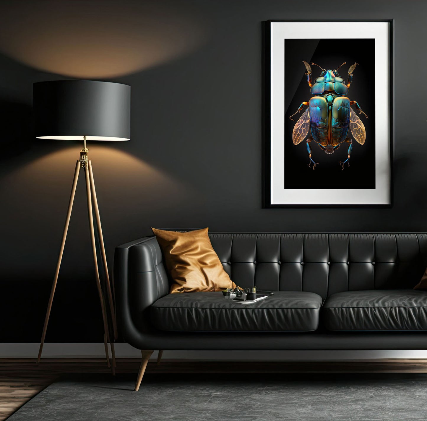 Turquoise Beetle Fine Art Photography Print - High-Resolution Macro Photography - Iridescent Beetle - Nature Wall Art - Instant Download