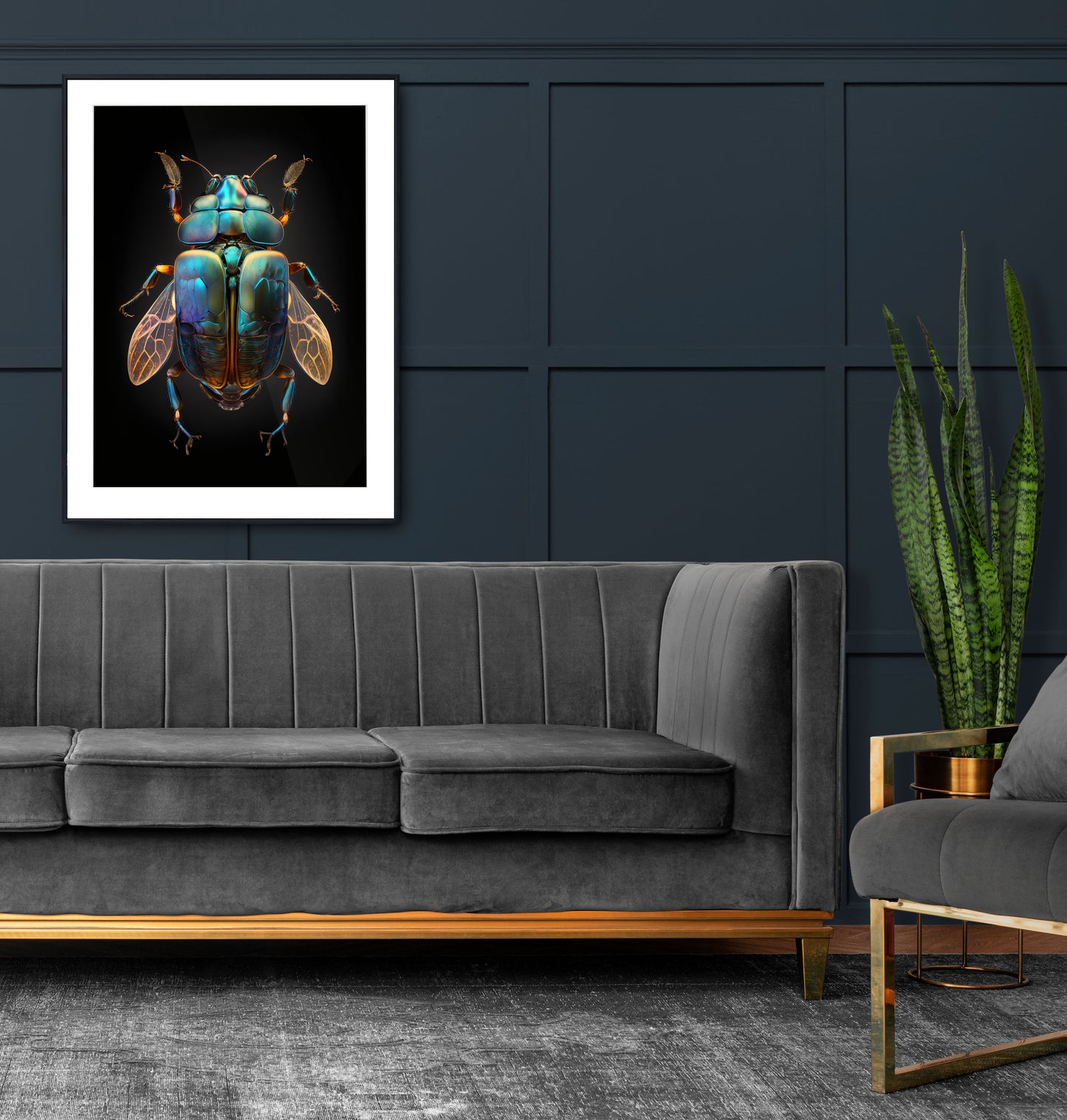 Turquoise Beetle Fine Art Photography Print - High-Resolution Macro Photography - Iridescent Beetle - Nature Wall Art - Instant Download
